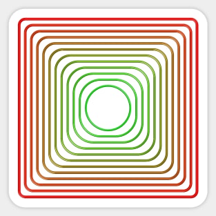 Rounded squares in red and green Sticker